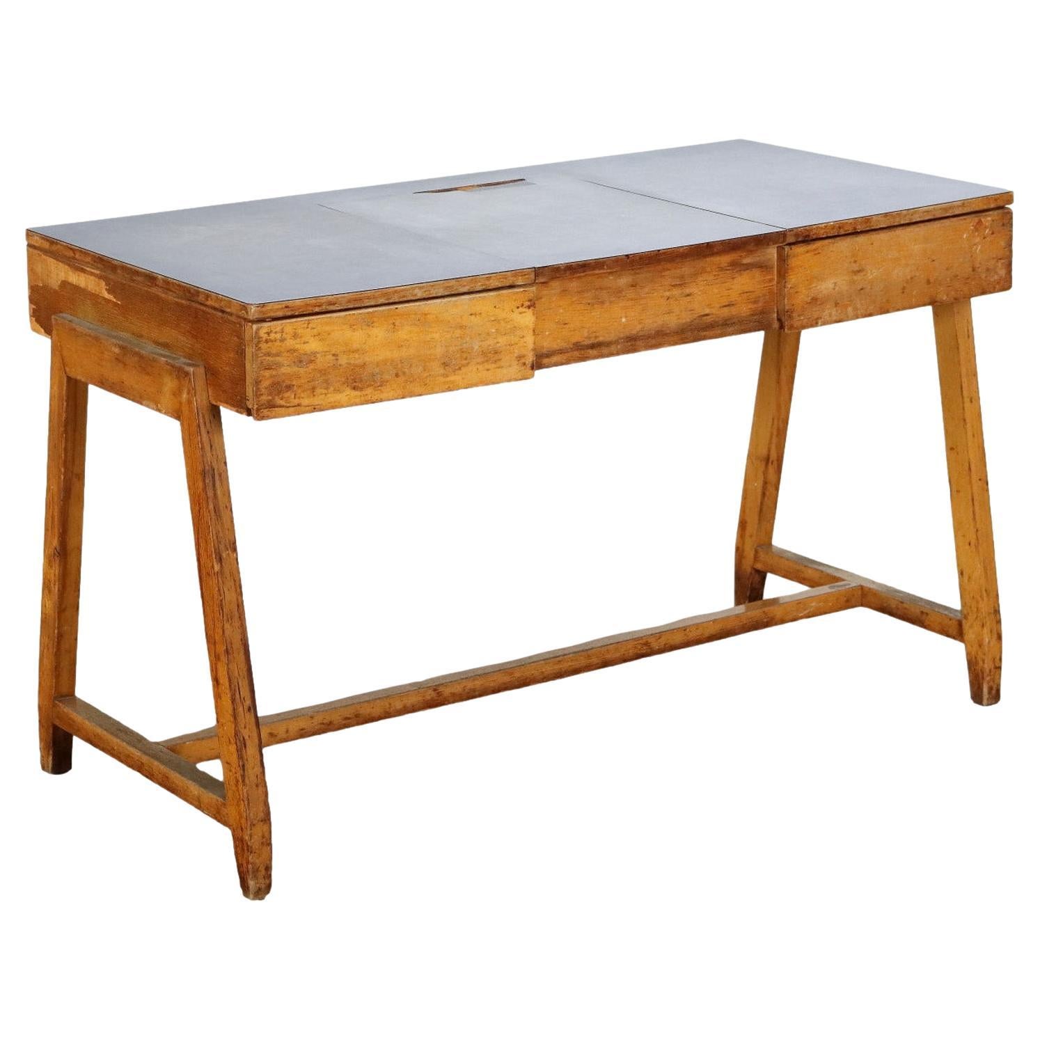 Writing Desk Mahogany Veneer, Italy, 1950s For Sale at 1stDibs