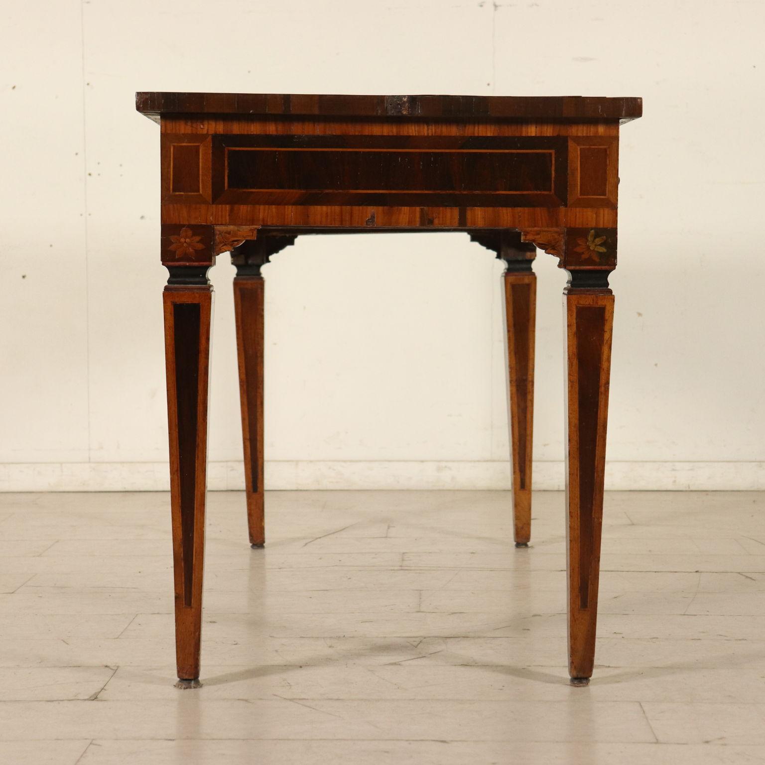 Writing Desk Neoclassical Maple Walnut Italy 19th Century 15