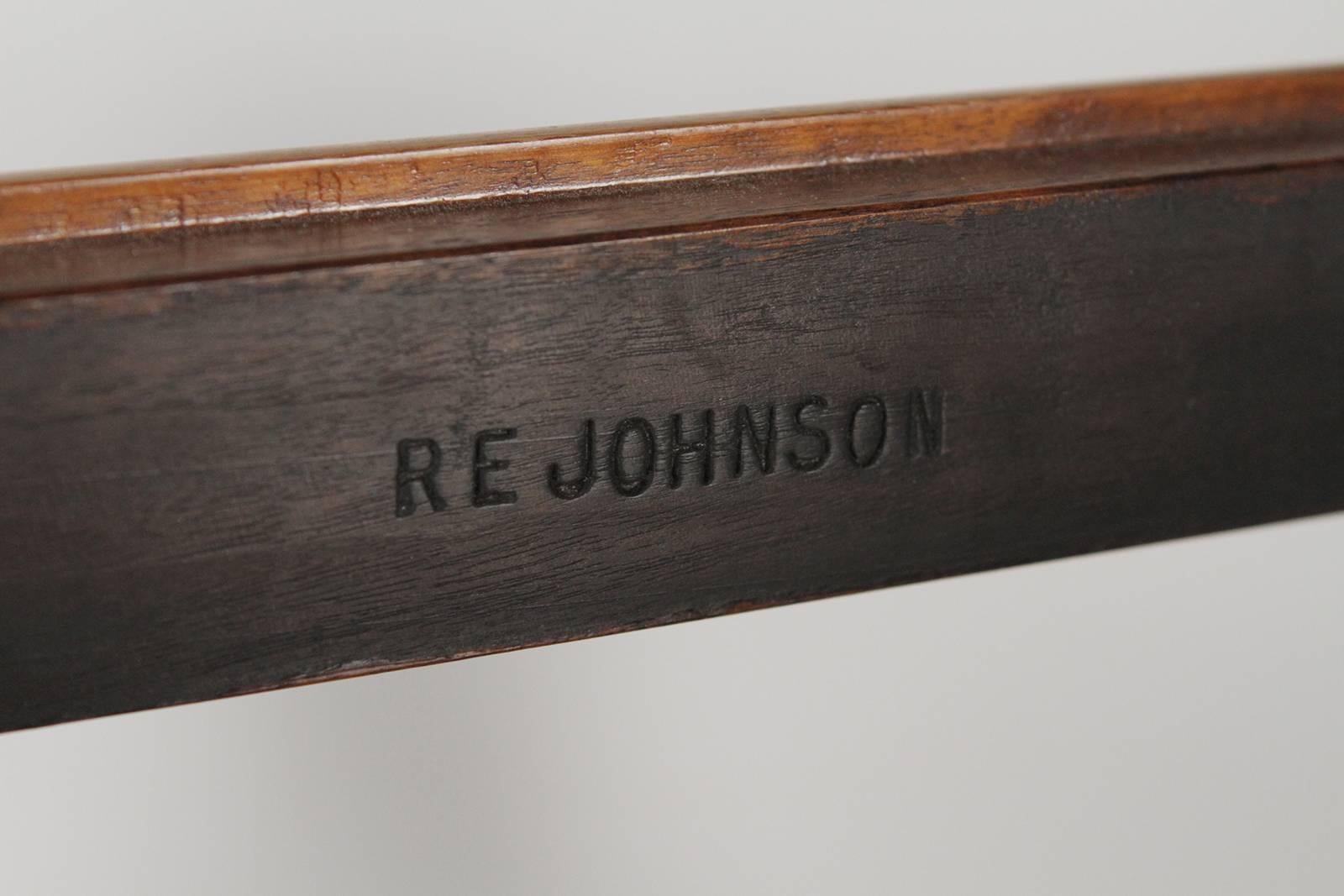 19th Century Writing Desk on Stand Stamped RE Johnson