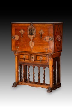 Writing desk or bargueño with a bridge base. Spanish school, ca late 16th c.
