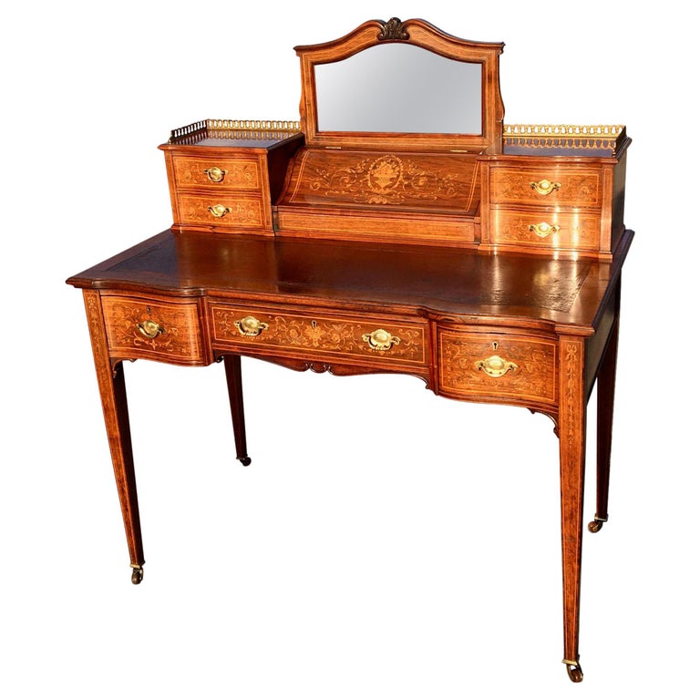 Writing Desk Rosewood And Marquetry Maple And Co English Circa