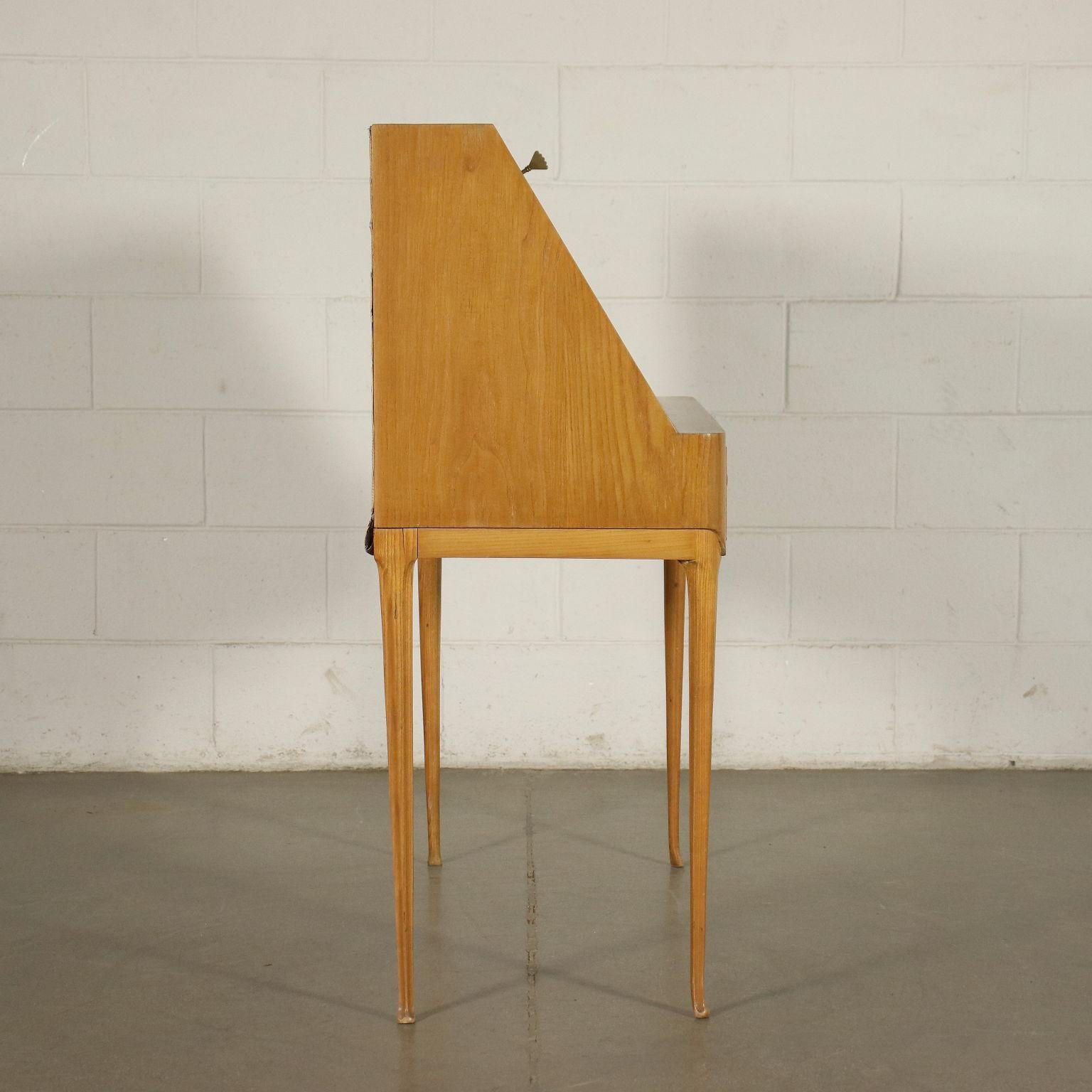 Writing Desk Sessile Oak Veneer, Italy, 1950s 11