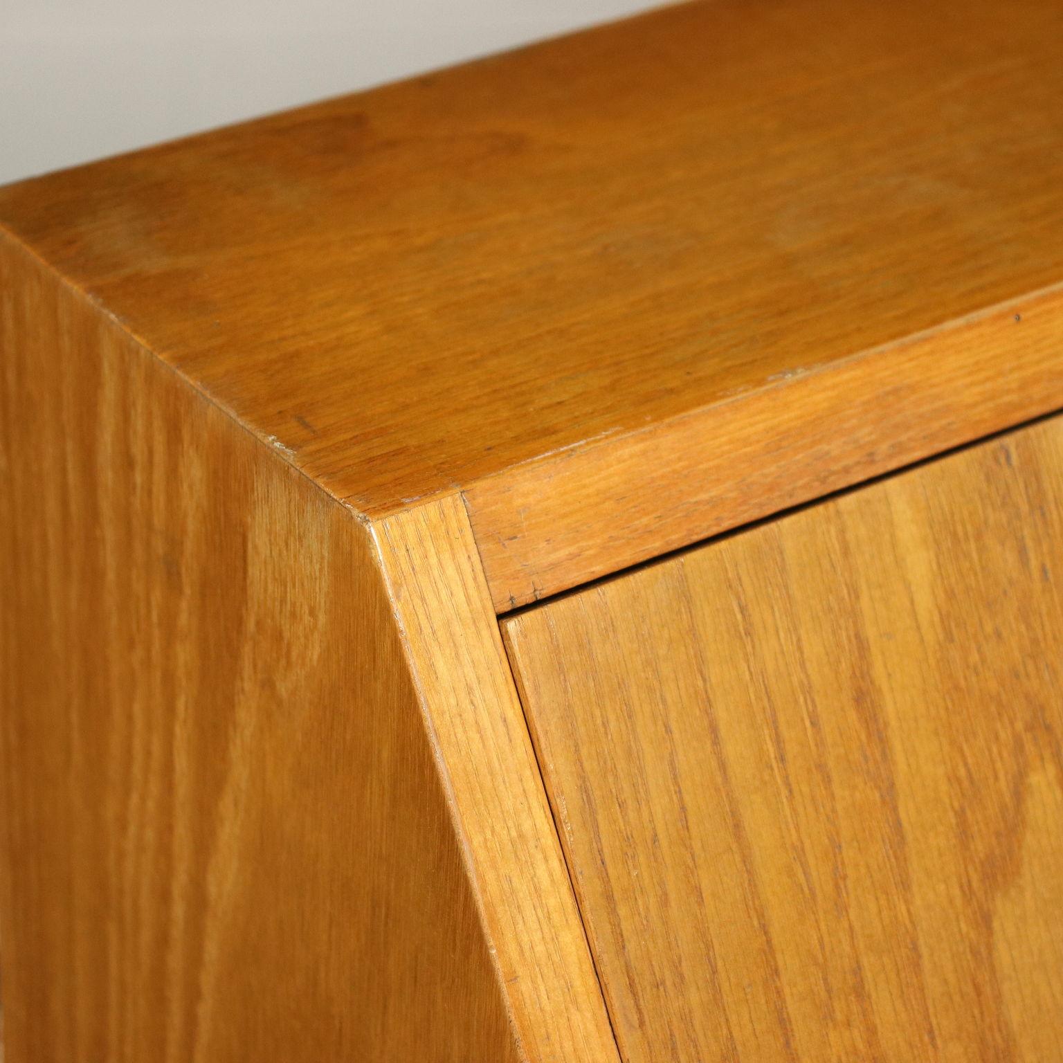 Mid-20th Century Writing Desk Sessile Oak Veneer, Italy, 1950s