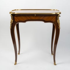 Writing Desk, Small Desk in Marquetry and Gilded Bronze, Napoleon III Period.