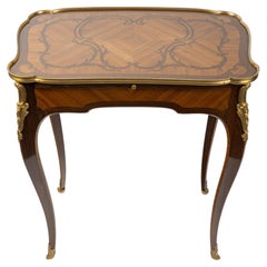 Writing Desk, Small Desk in Marquetry and Gilded Bronze, Napoleon III Period.