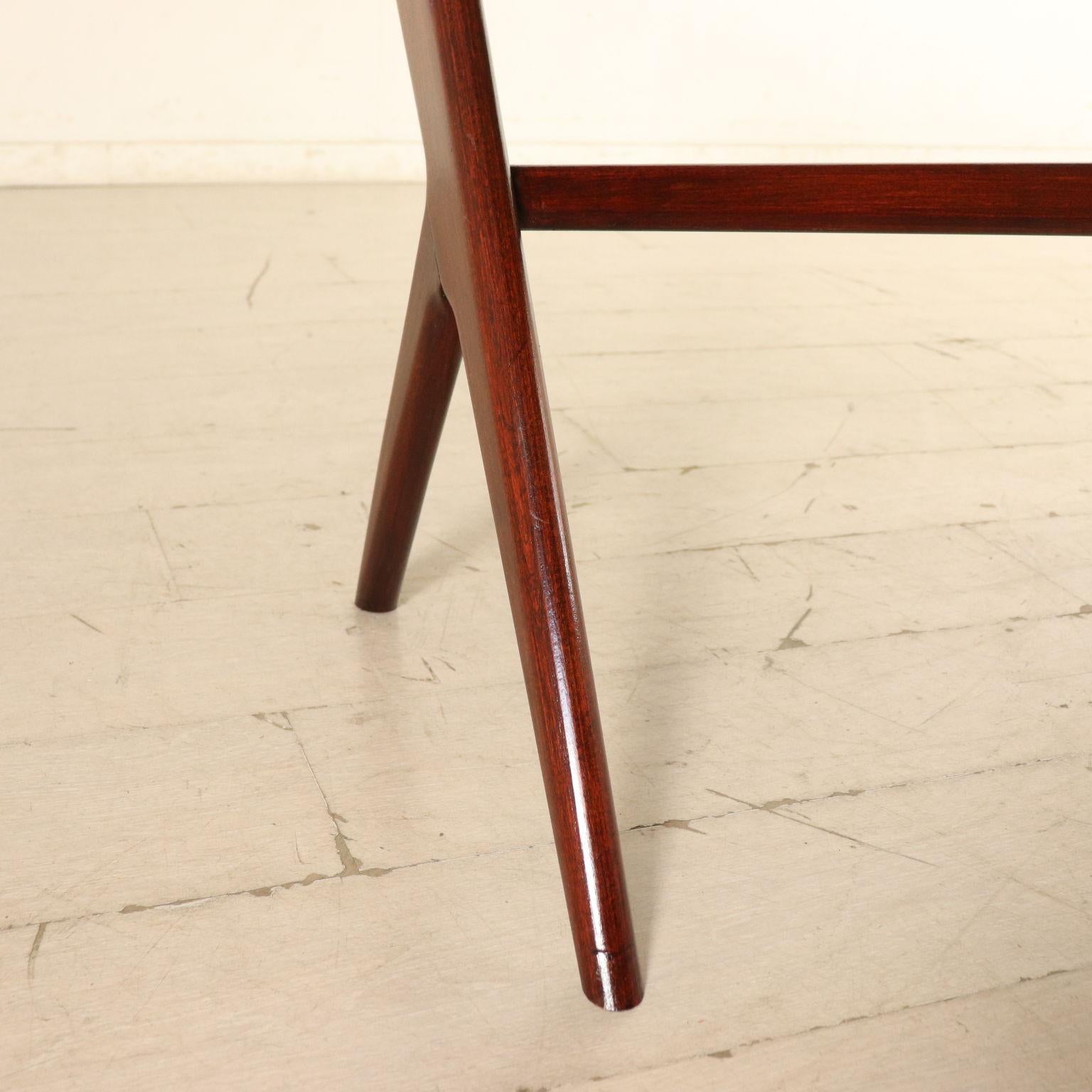 Writing Desk Solid Mahogany Poplar Vintage, Italy, 1950s In Good Condition In Milano, IT