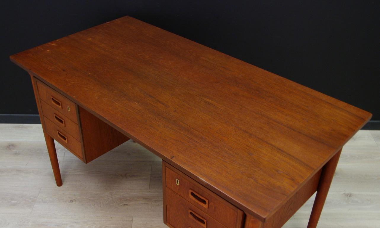 Veneer Writing Desk Teak Vintage Danish Design Retro