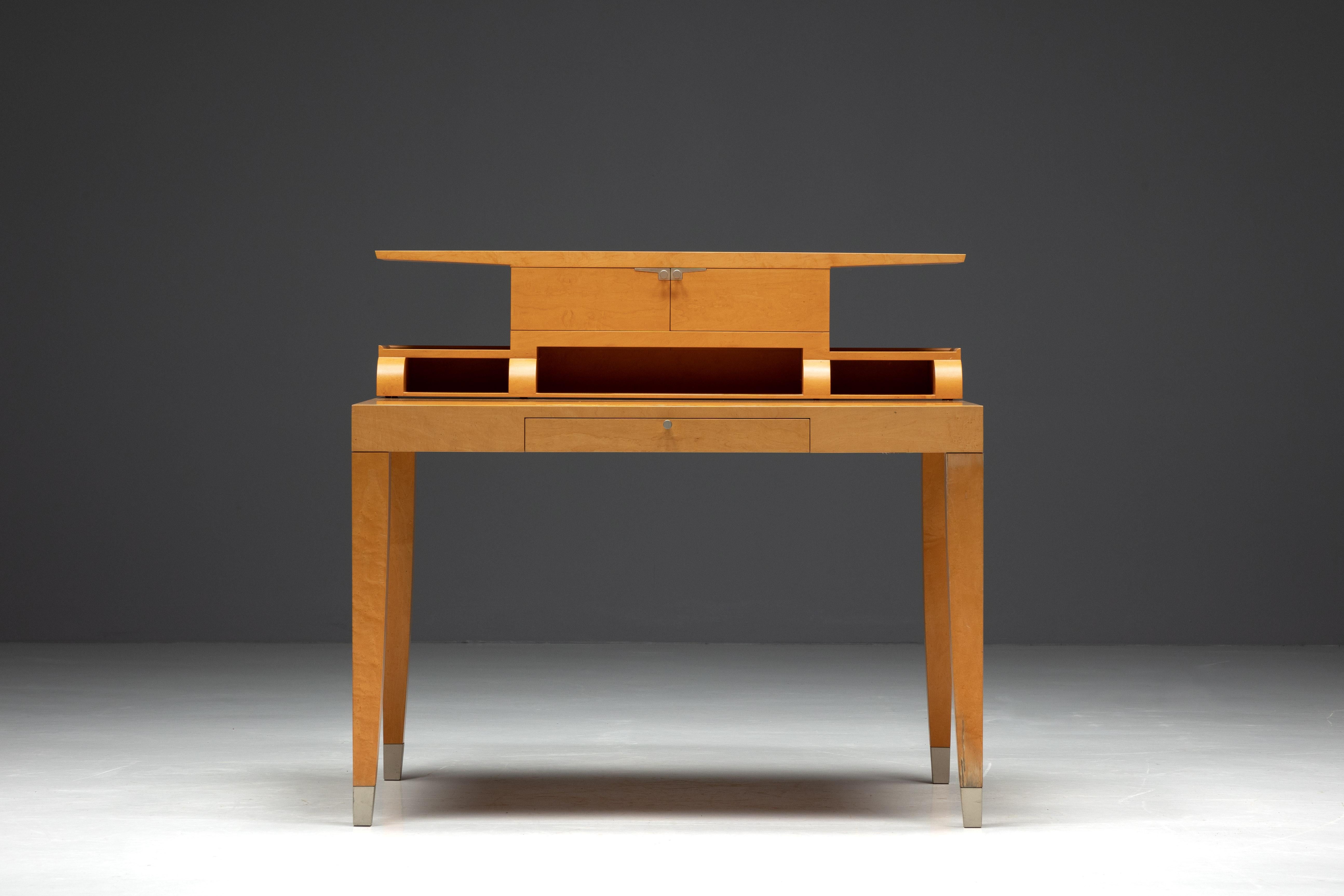 Italian Writing Desk with Chair by Chi Wing Lo for Giorgetti, Italy, 1990s For Sale