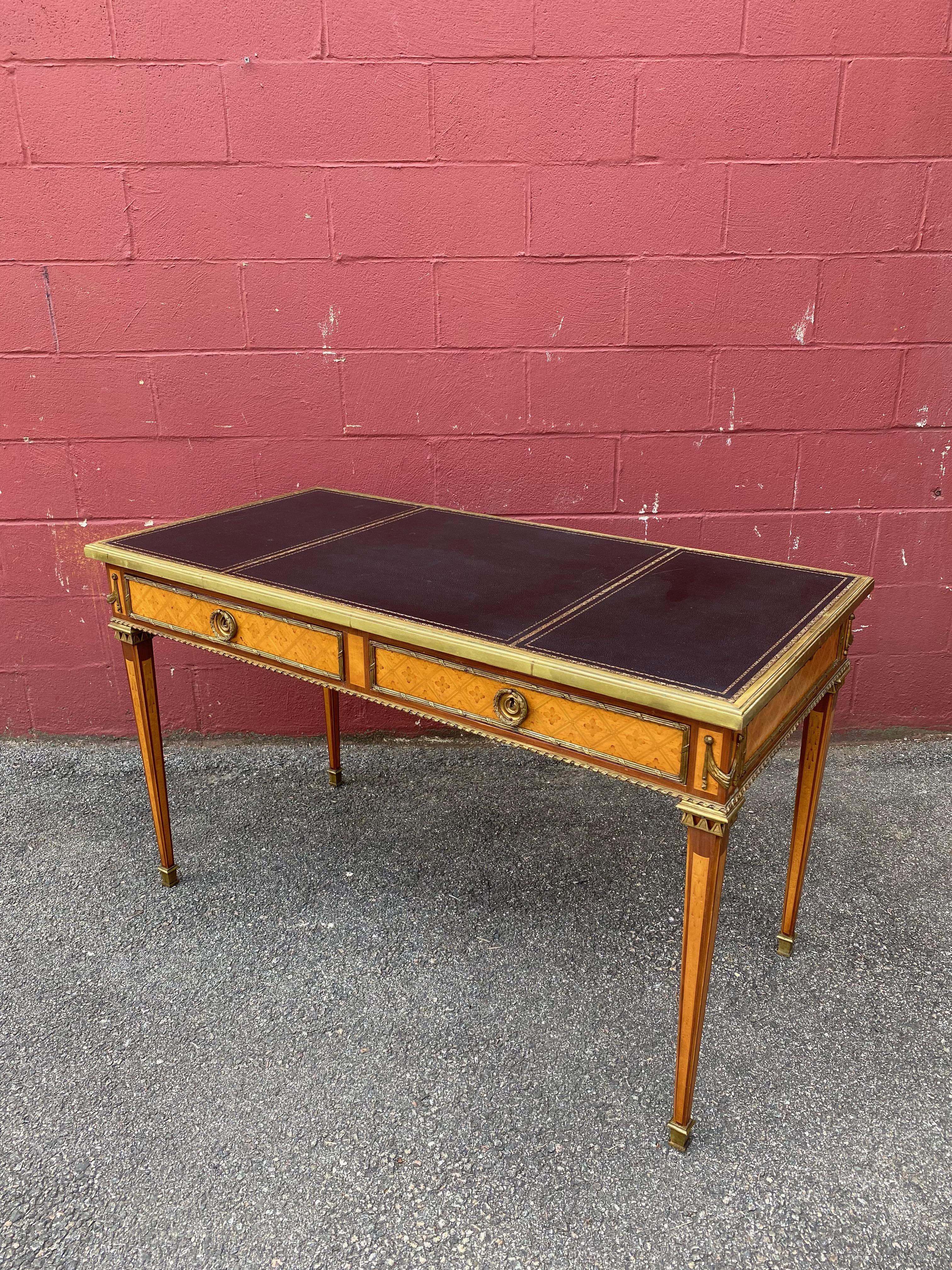 leather top writing desk