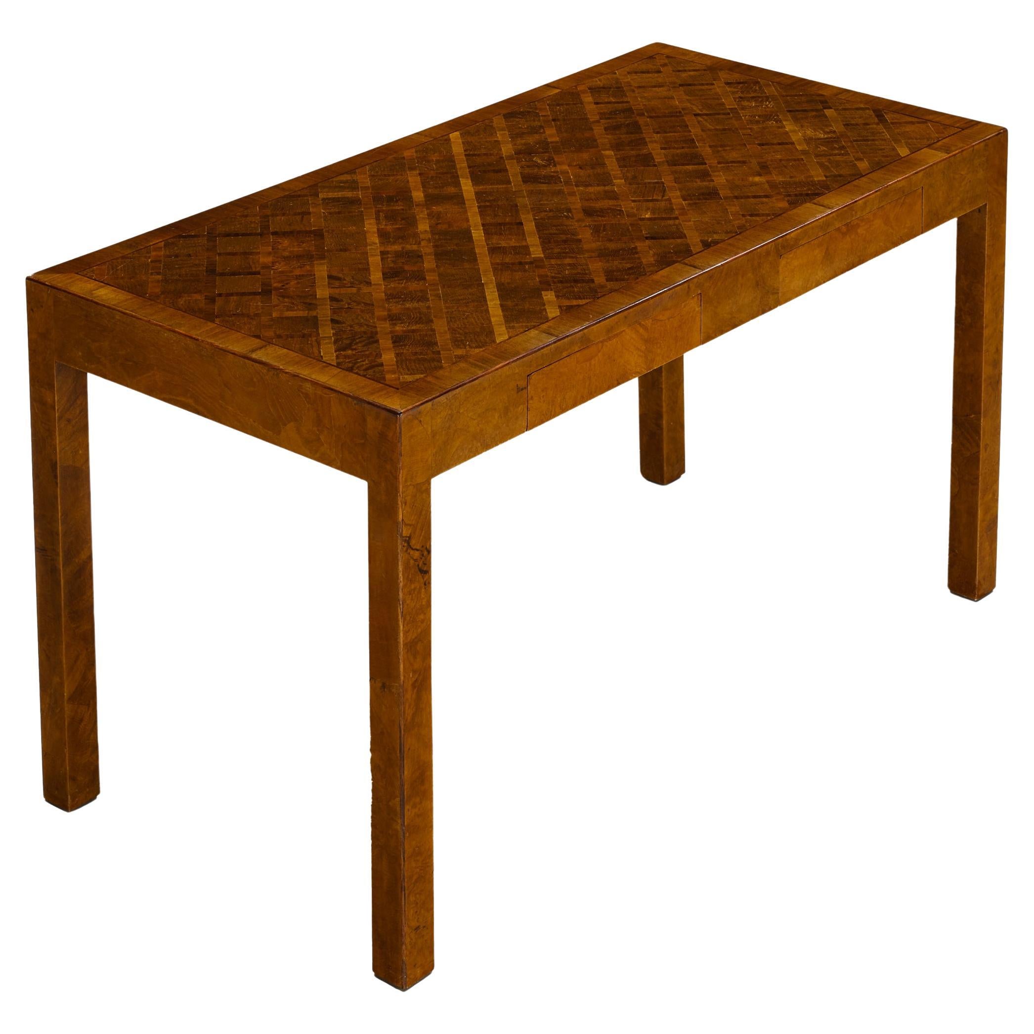 Writing Desk with Marquetry Top in Walnut  For Sale