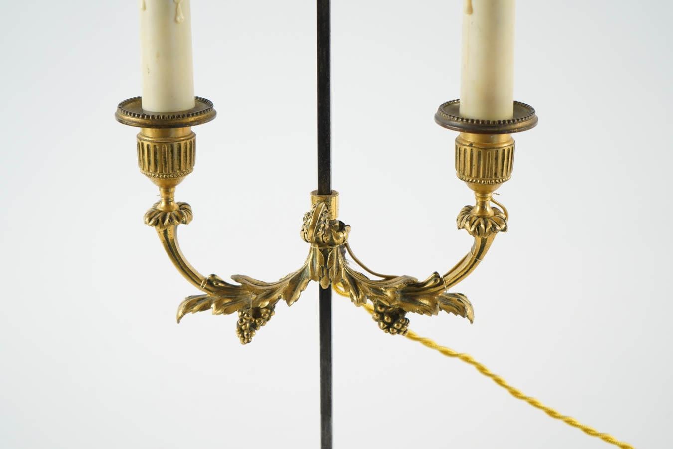 French Writing Lamp 19th Century in Bronze with Two Lights, Napoleon III Period