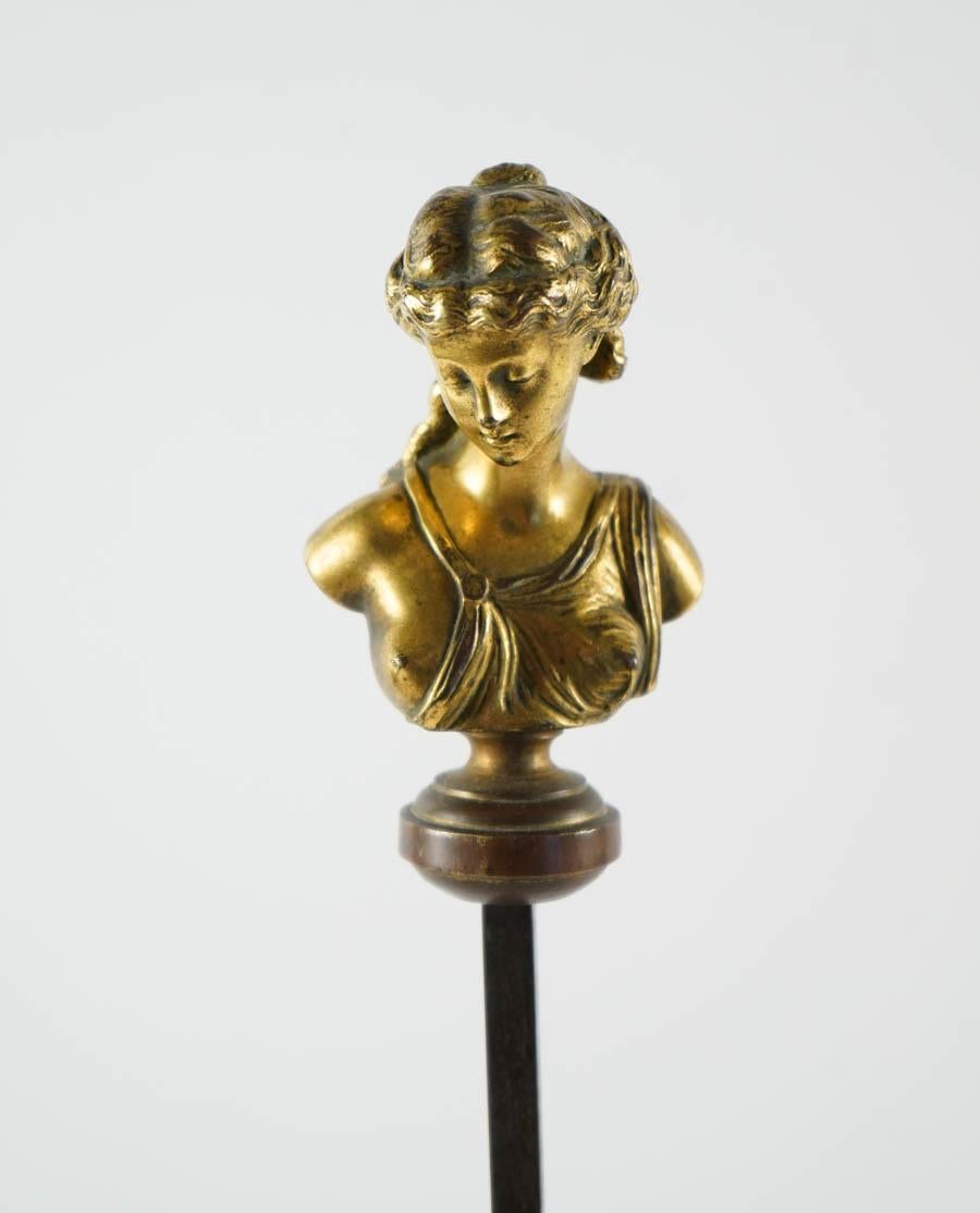 Writing Lamp 19th Century in Bronze with Two Lights, Napoleon III Period In Excellent Condition In Saint-Ouen, FR