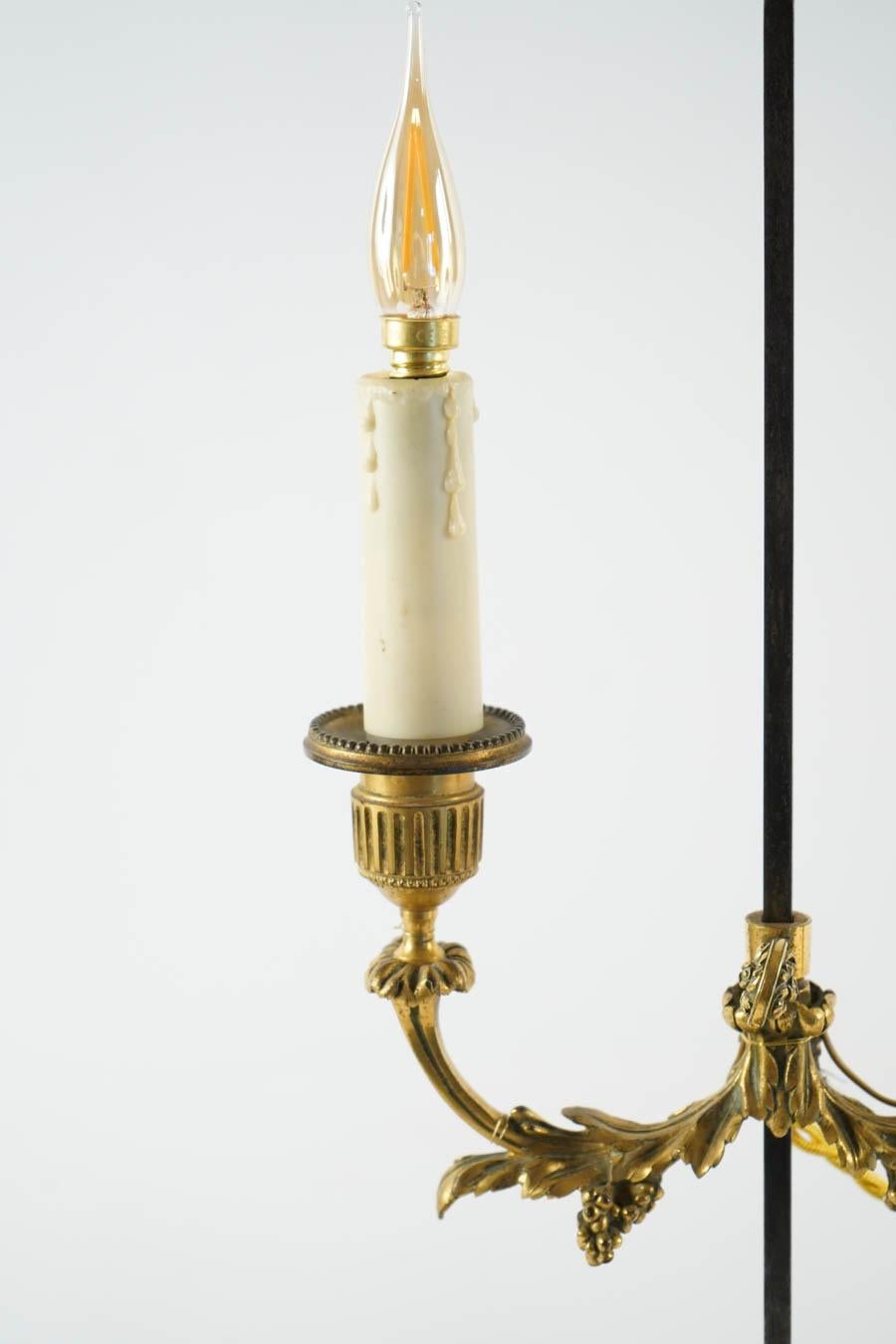 Late 19th Century Writing Lamp 19th Century in Bronze with Two Lights, Napoleon III Period