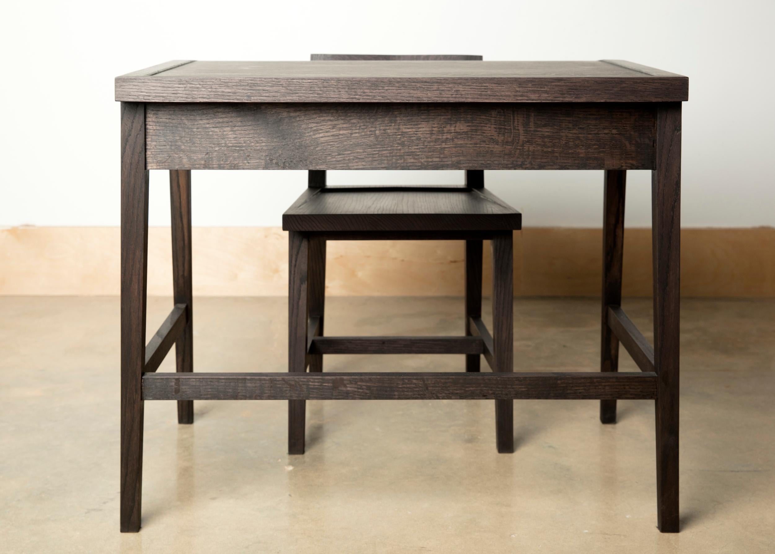 Writing or Computer Desk and Chair in Blackened Oakwood by Alabama Sawyer 2