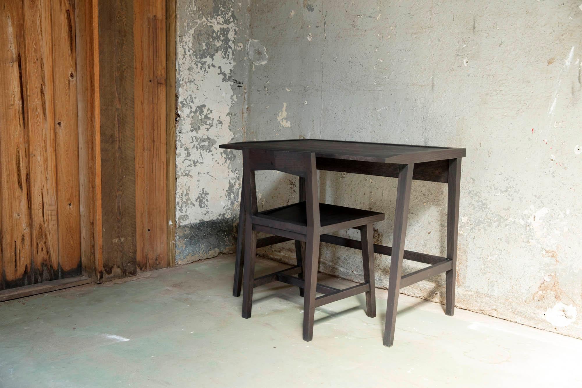 Writing or Computer Desk and Chair in Blackened Oakwood by Alabama Sawyer 5