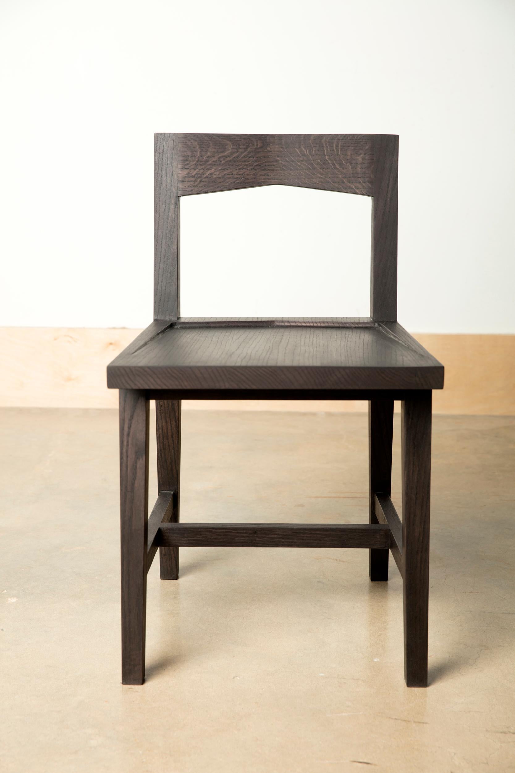 American Craftsman Writing or Computer Desk and Chair in Blackened Oakwood by Alabama Sawyer