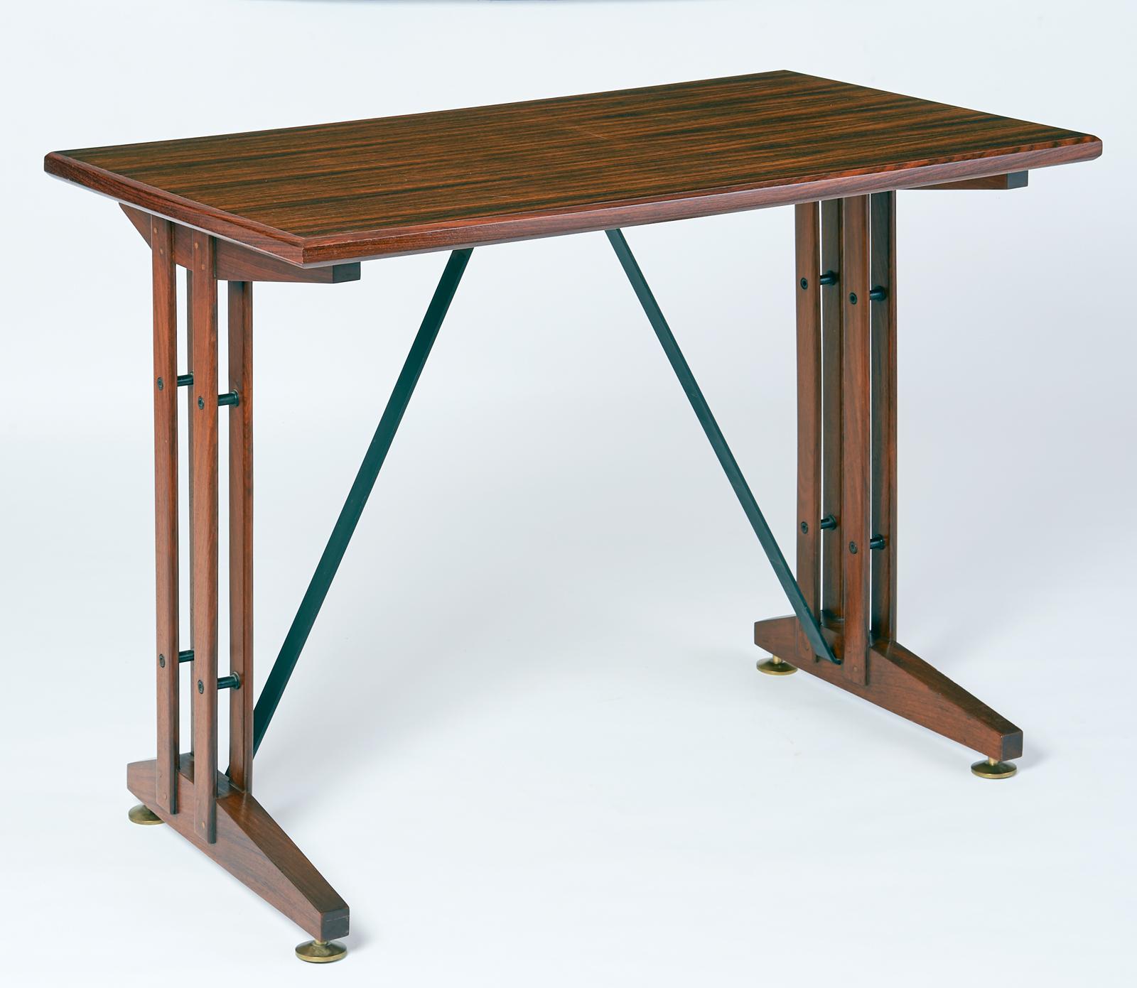 Mid-20th Century Writing or Laptop Table or Desk in Polished Wood, Italy, 1950s
