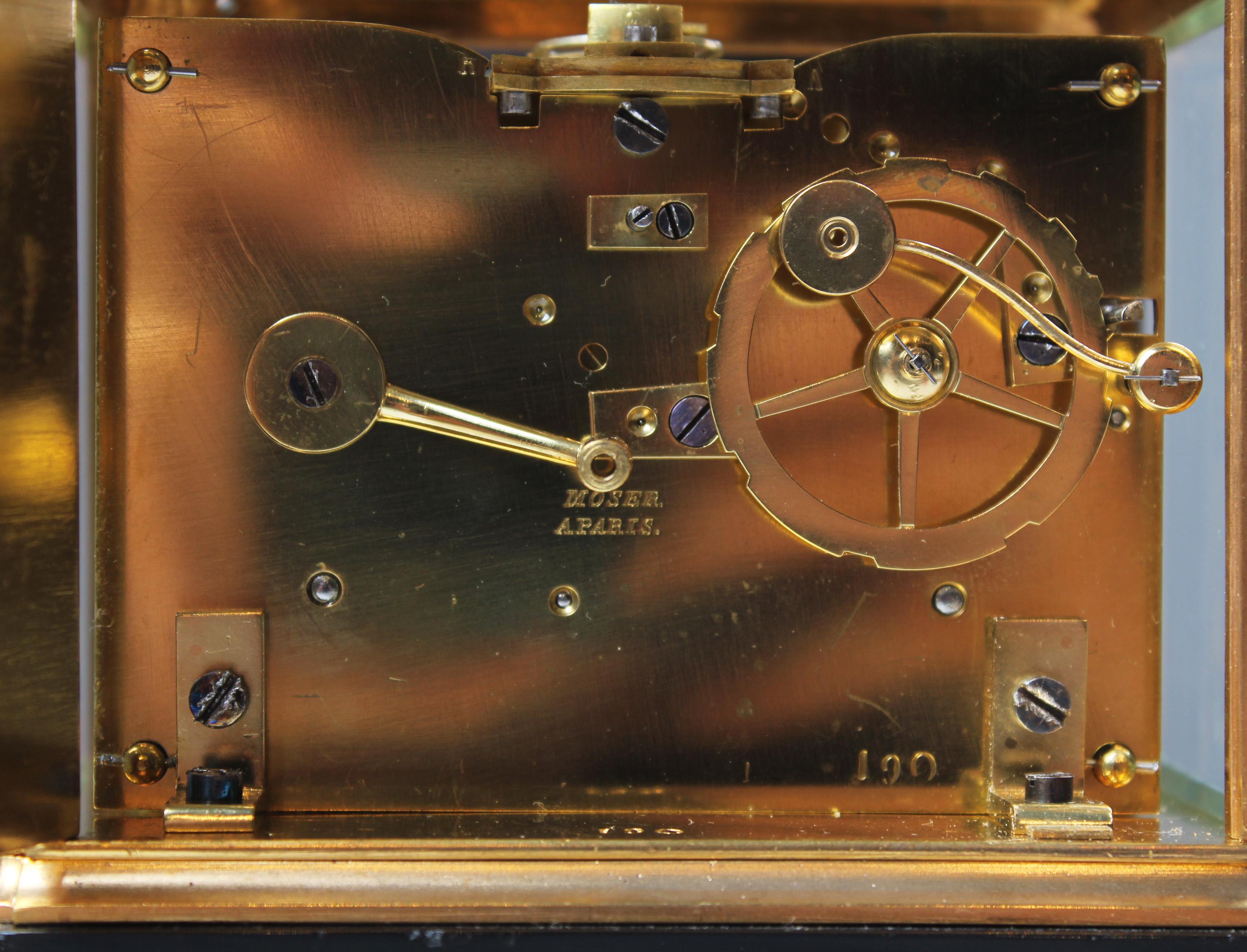 Writing Set with Desk Clock, Carriage, Pendulette, Paris, Signed Moser, C. 1850 8