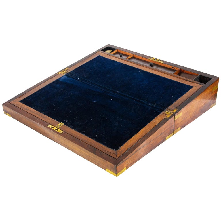 Writing Slope Antique Victorian Lap Desk Marine Walnut