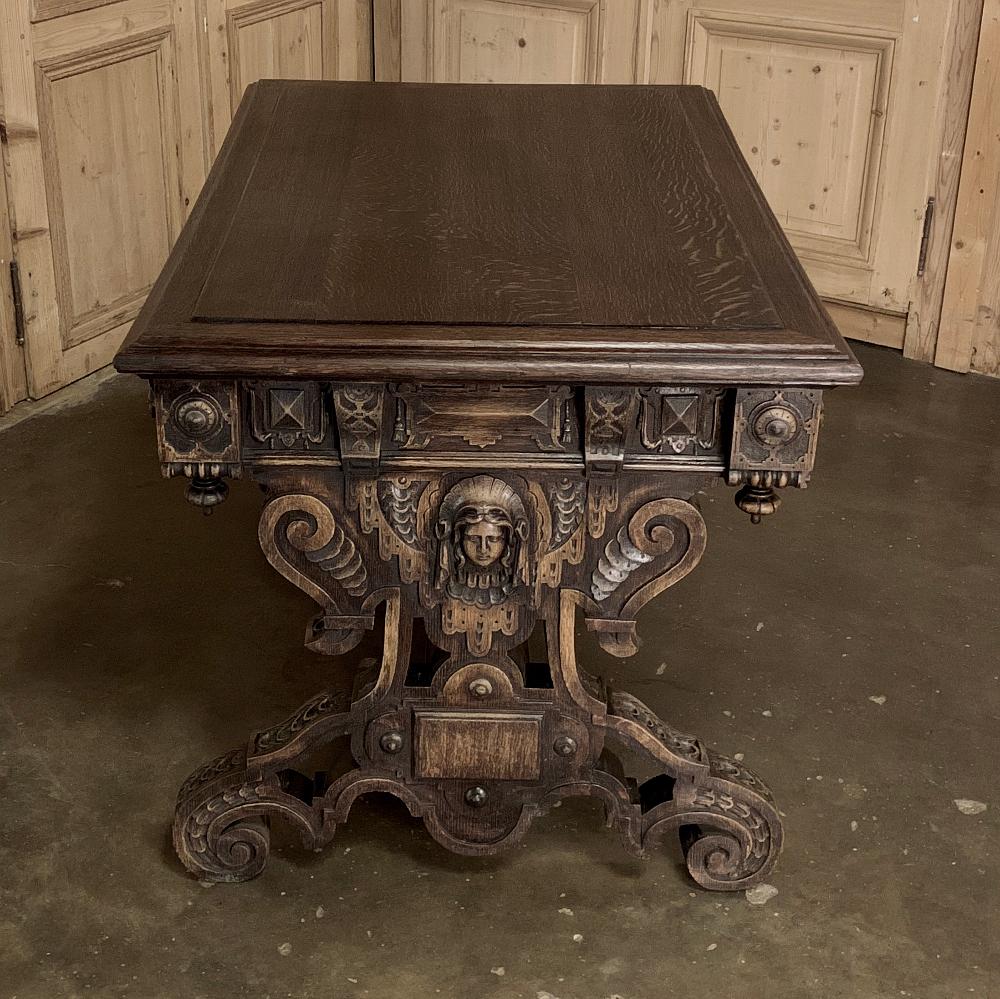 Renaissance Revival Writing Table, 19th Century French Renaissance