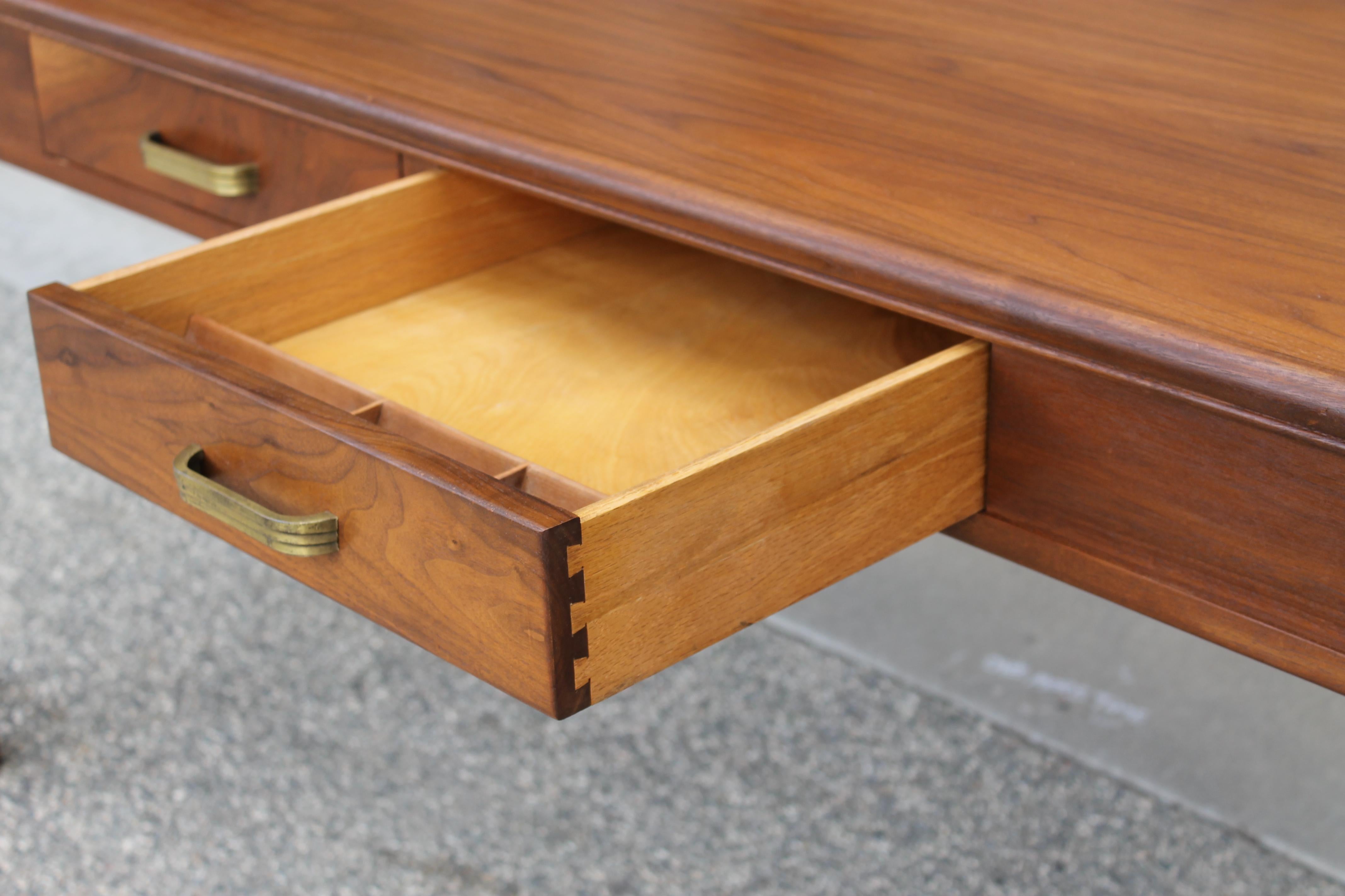 Mid-Century Modern Writing Table Desk by The Leopold Company