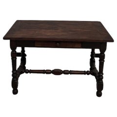 Writing table / desk in solid oak late 19th century Louis XIII style with turned