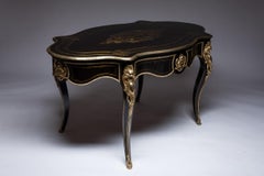 Writing Table in Bronze Marquetry France 1860
