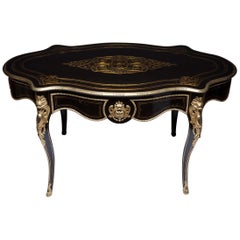 Writing Table in Bronze Marquetry France 1860