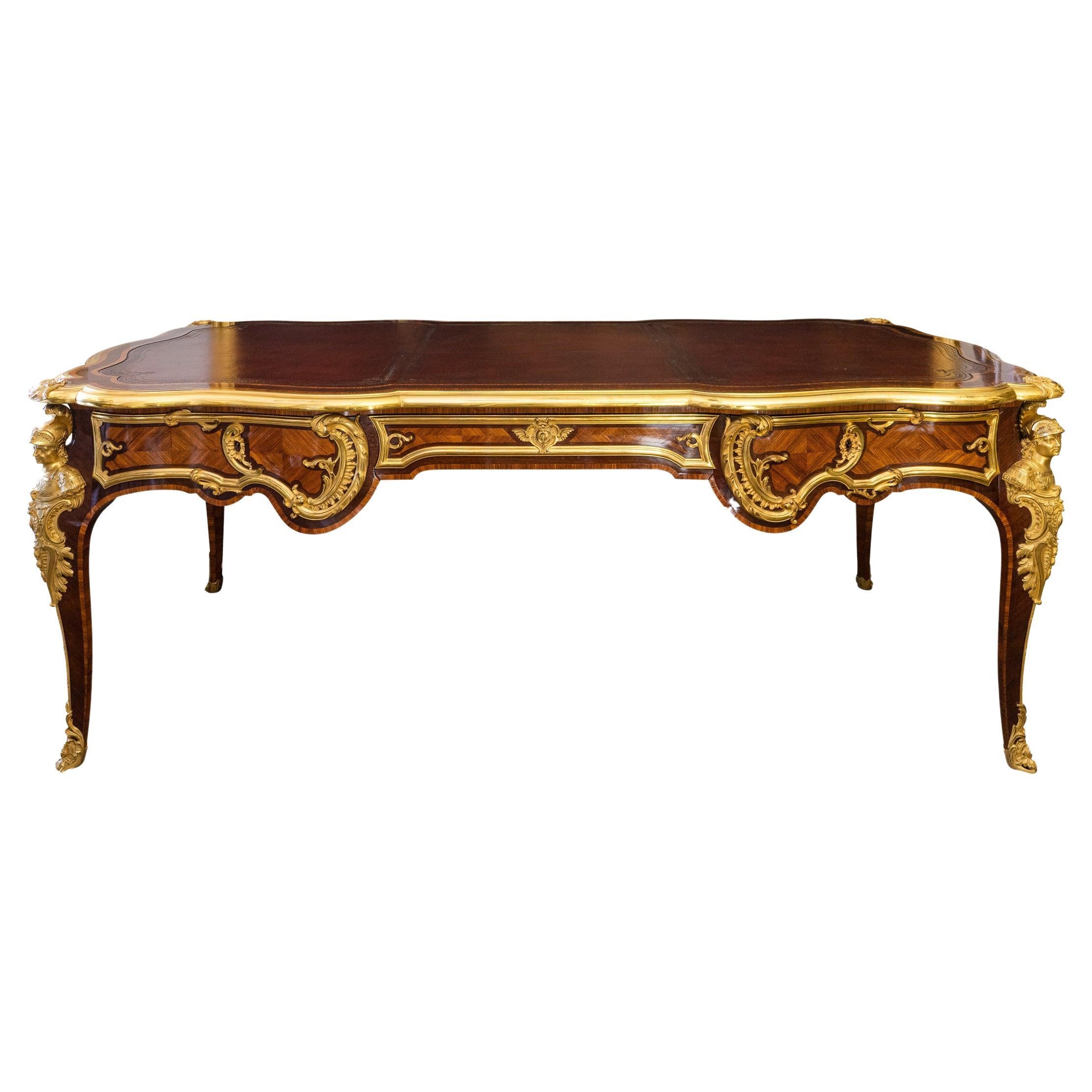 Writing Table Kingwood and Satinwood by Henry Dasson Late 19th Century For Sale