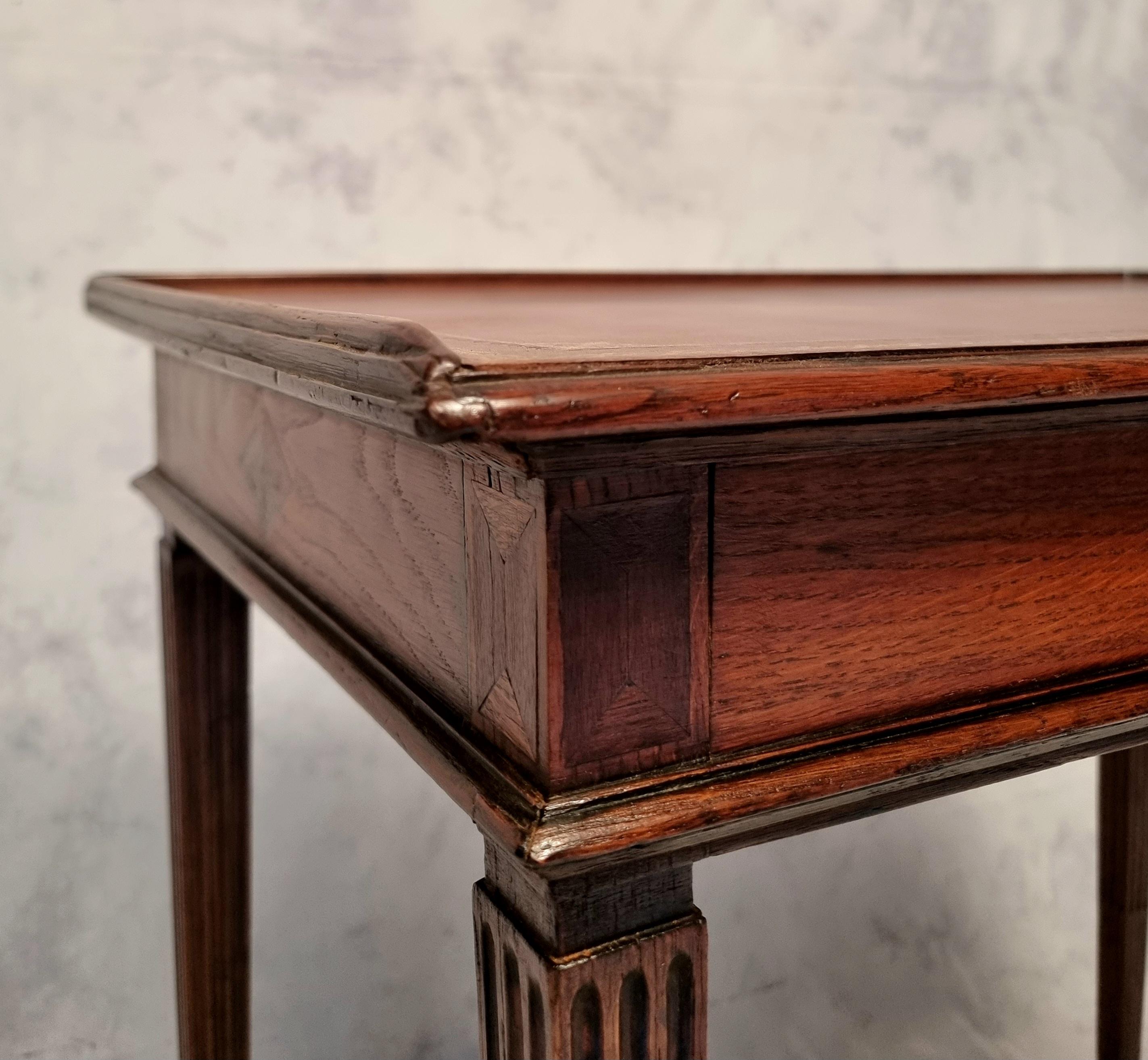Writing Table Louis XVI Period - Solid Oak - 18th For Sale 3