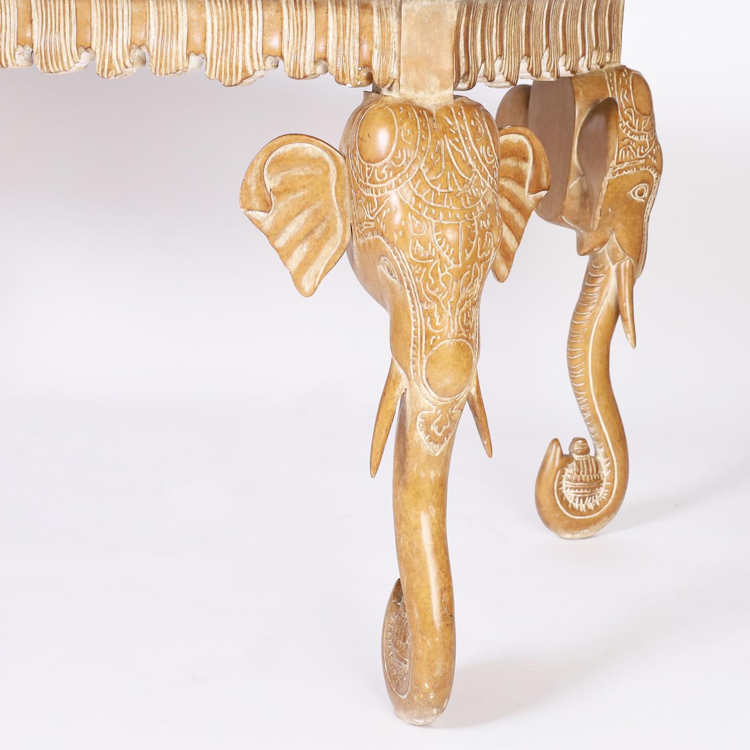 20th Century Writing Table with Elephant Head Legs For Sale