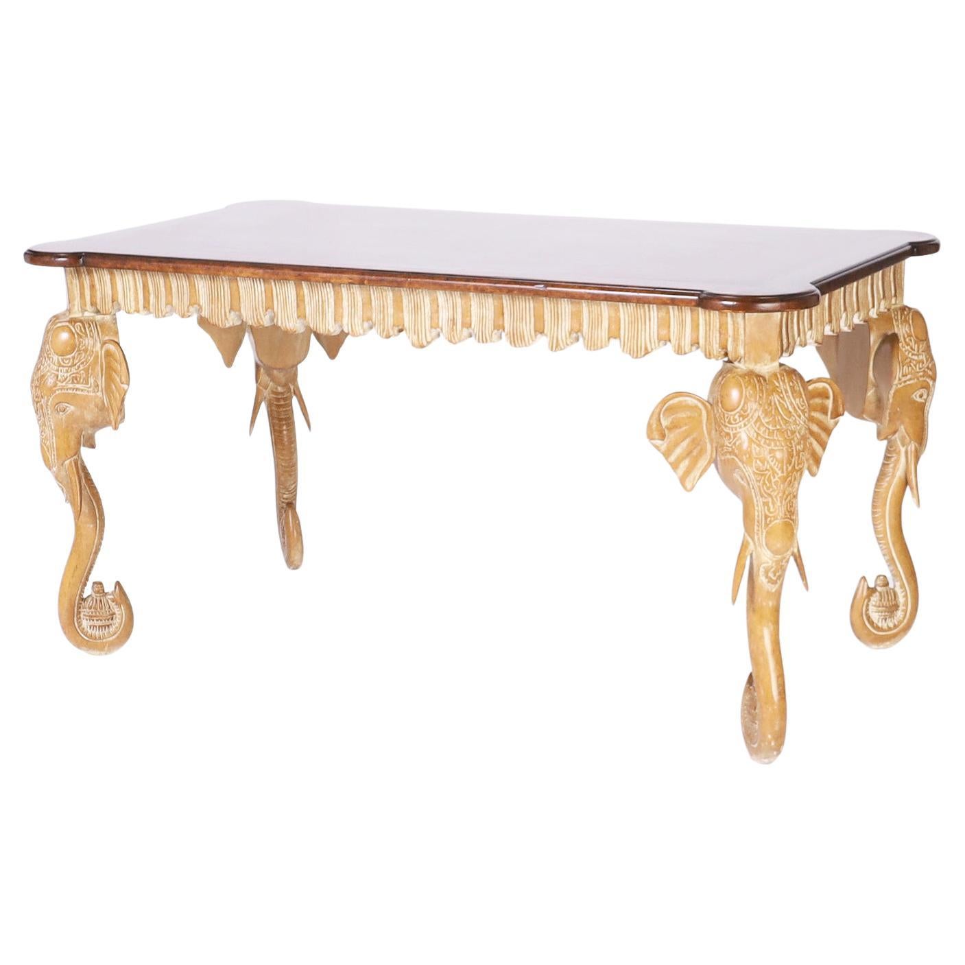 Writing Table with Elephant Head Legs For Sale