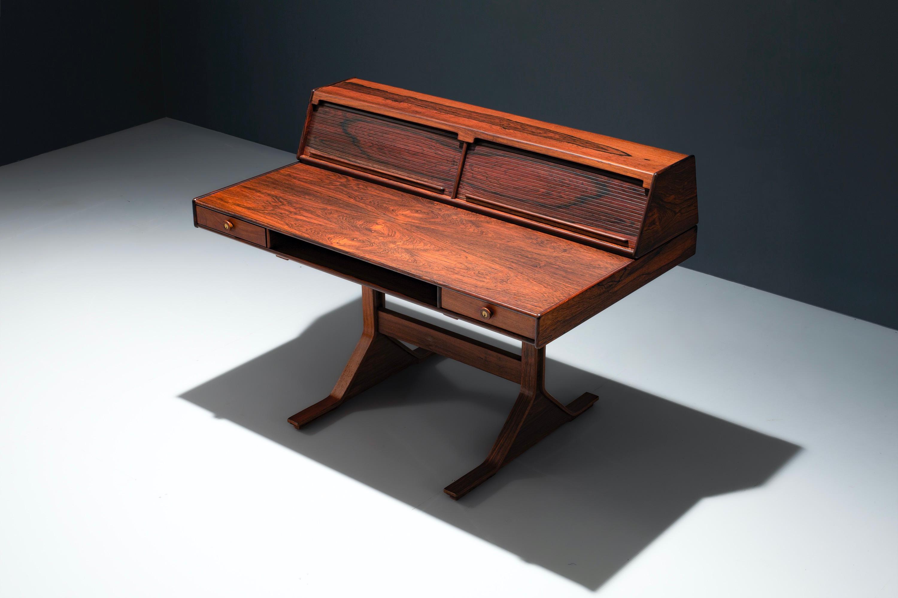 Rosewood Writing Desk by Gianfranco Frattini for Bernini, Italy, 1956 In Excellent Condition In Amsterdam, NL