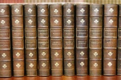 Collections of Leather bound Antiques Books. The Writings of Ralph W. Emerson
