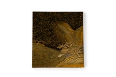 Writting box or Suzuribako in black and gold lacquer of a karstic landscape