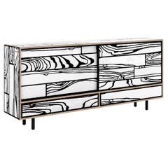 WRONGWOODS Credenza in White Finish by Richard Woods & Sebastian Wrong