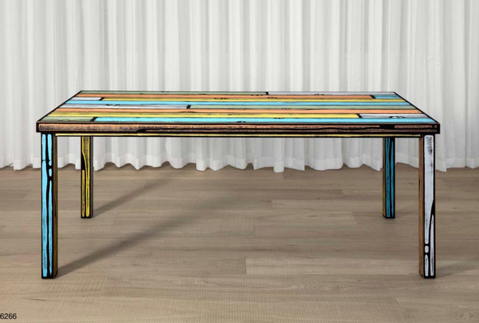 Richard Woods’ strikingly colourful woodgrain block prints are applied to Sebastian Wrong’s utilitarian furniture – reminiscent of mid-century designs – in this seminal collaboration between artist and designer.

RICHARD WOODS
BRITISH ARTIST BORN