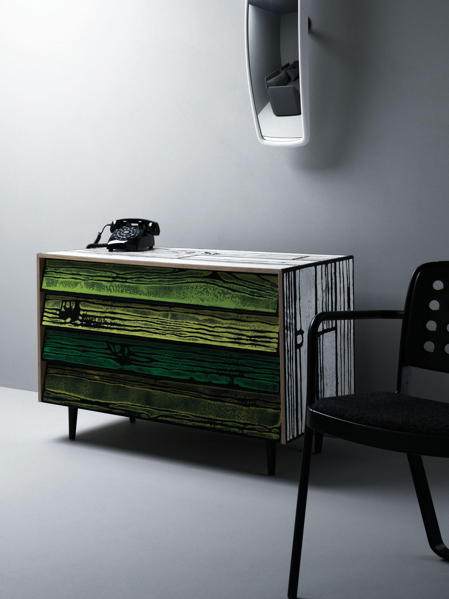 Wrongwoods L2600 Low Cabinet White With Black Established & Sons Sebastian Wrong For Sale 2