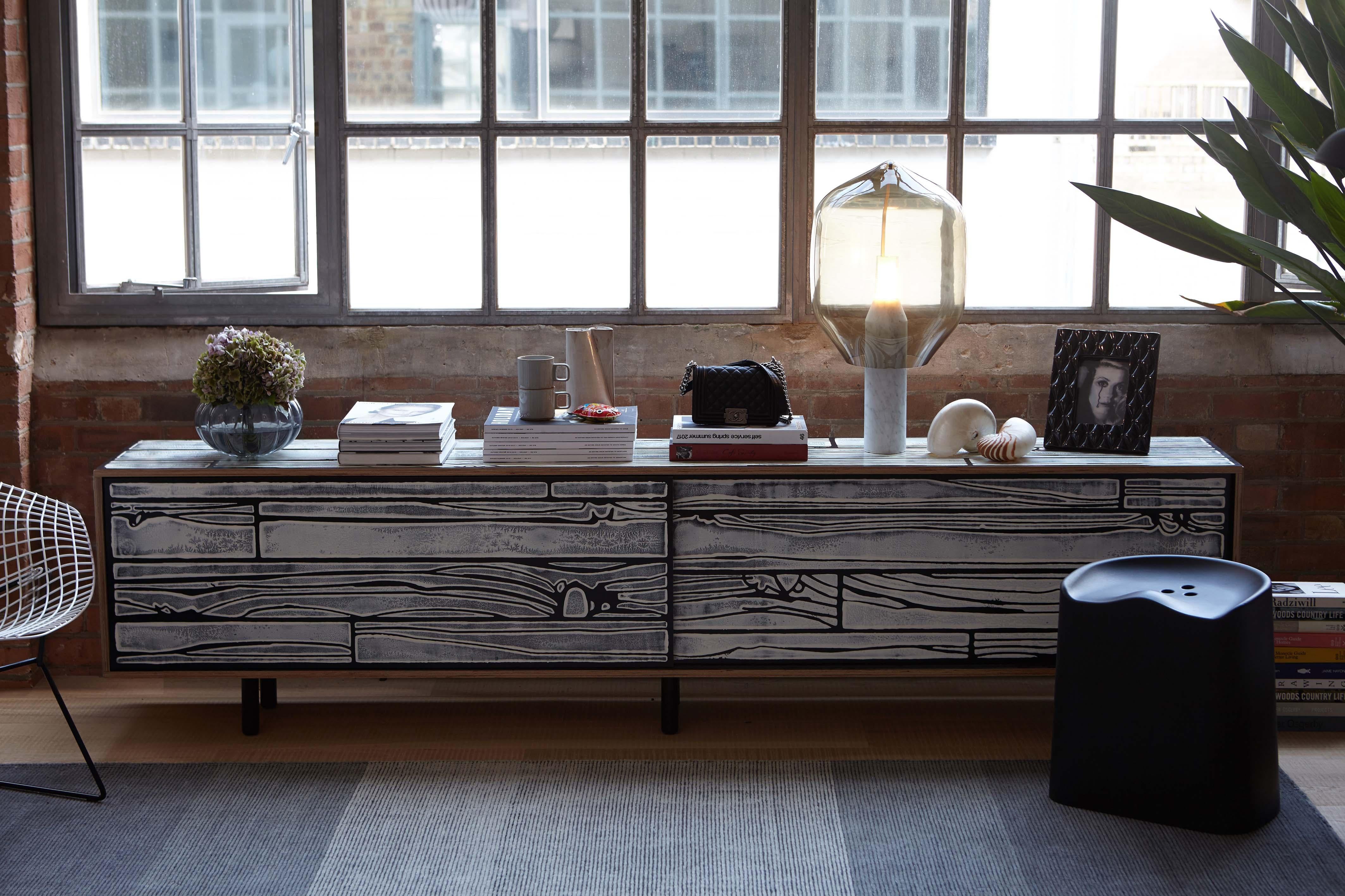 Wrongwoods L2600 Low Cabinet White With Black Established & Sons Sebastian Wrong For Sale 5