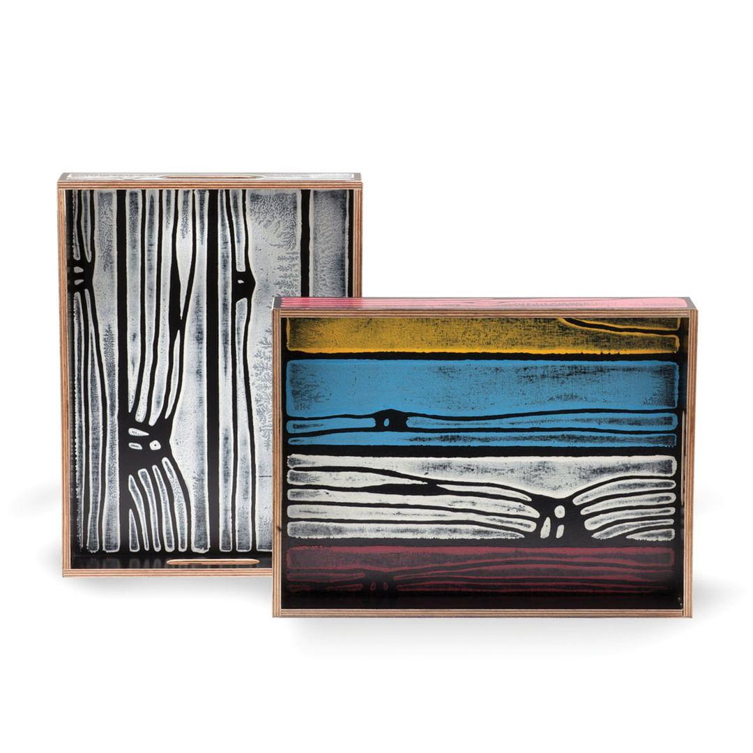 Contemporary Wrongwoods L440 Tray WhiteBlack Established & Sons Richard Woods Sebastian Wrong For Sale