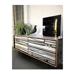 Wrongwoods L1500 White with Black Low Cabinet by Established & Sons