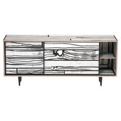 Wrongwoods White with Black Low Cabinet by Established & Sons