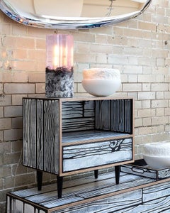 Wrongwoods White with Black Night Table by Established & Sons