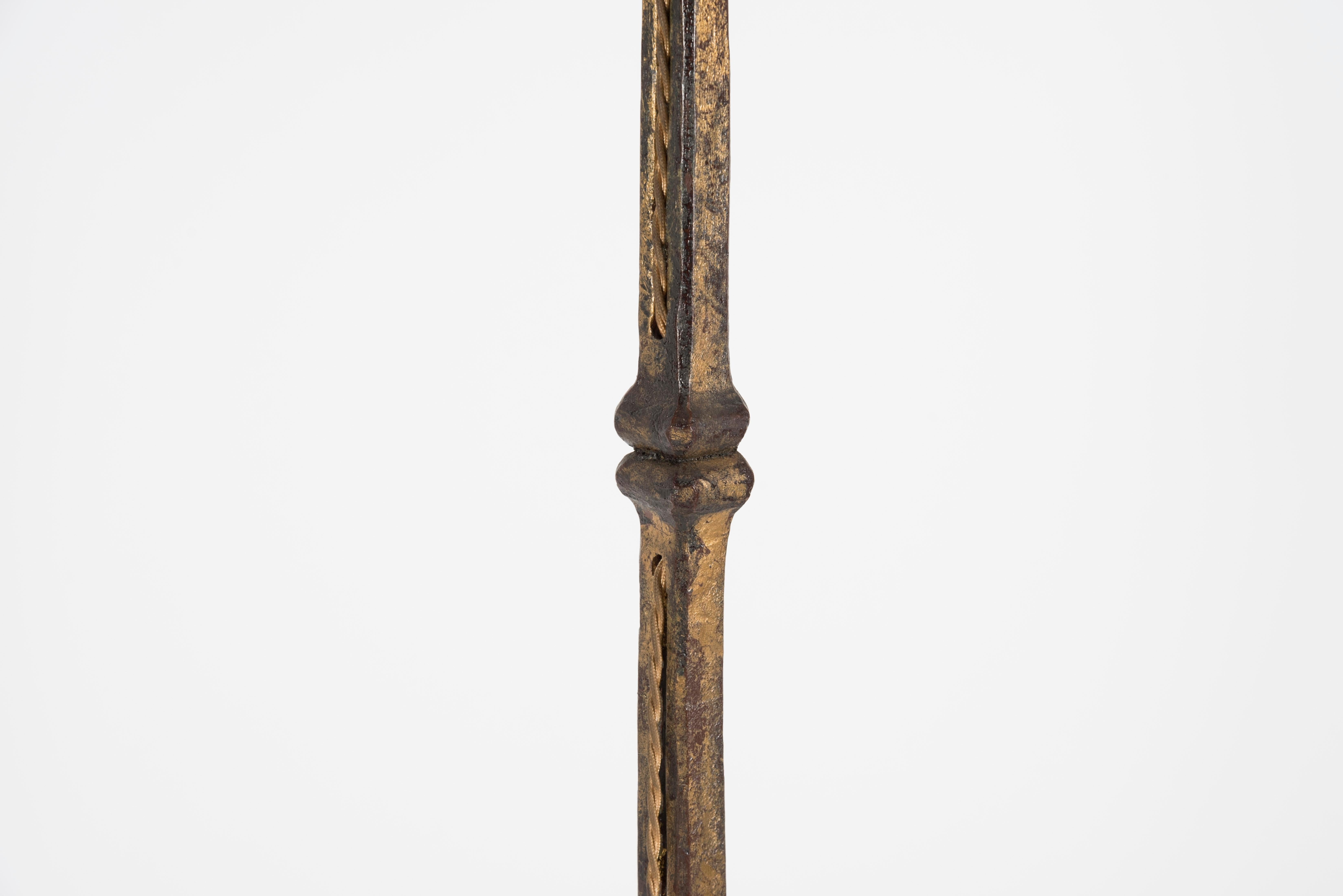 Wrought Iron Wrought Gilt Iron Floor Lamp by Maison Ramsay