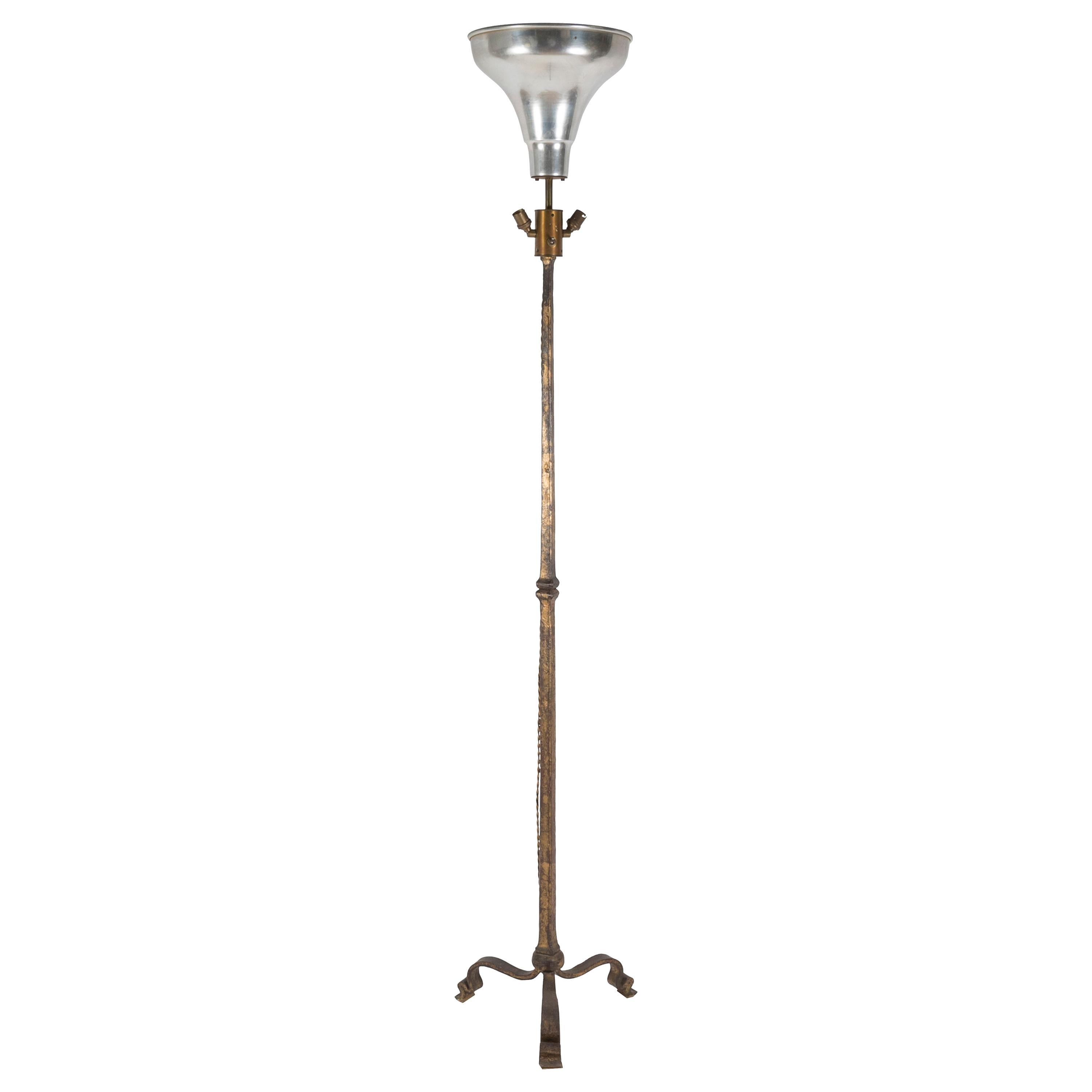 Wrought Gilt Iron Floor Lamp by Maison Ramsay