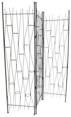 Wrought Iron 3-Panel Folding Screen or Room Divider