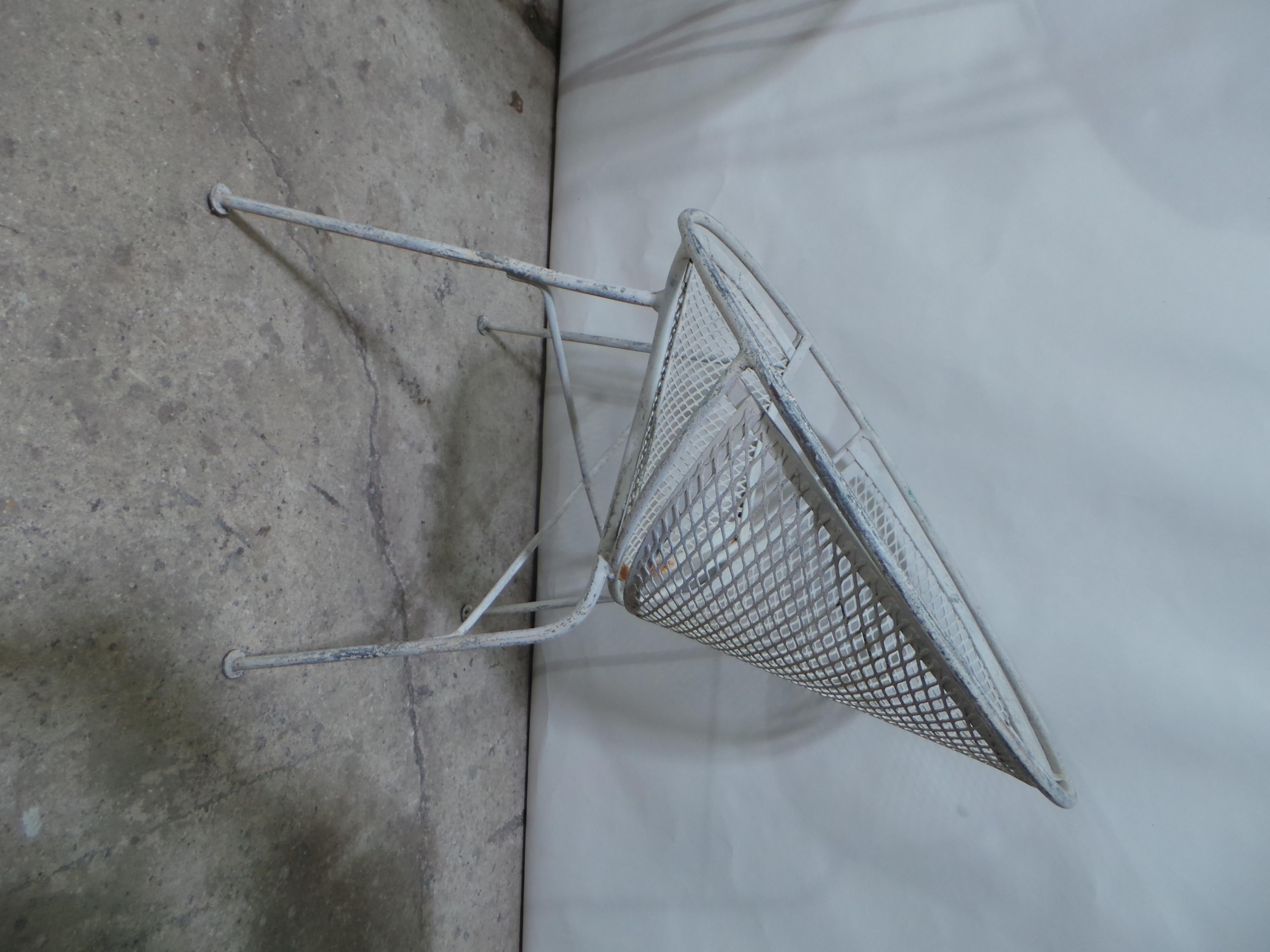 Swedish Wrought Iron 5 Piece Mid Century Garden Table + Chairs For Sale