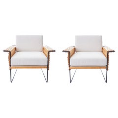 Used Wrought Iron and Bamboo Ski Club Chairs by Shirley Ritts
