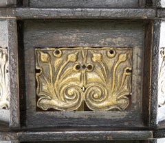 19th/20th Century Wrought Iron and Bronze Four Light Hanging Lantern