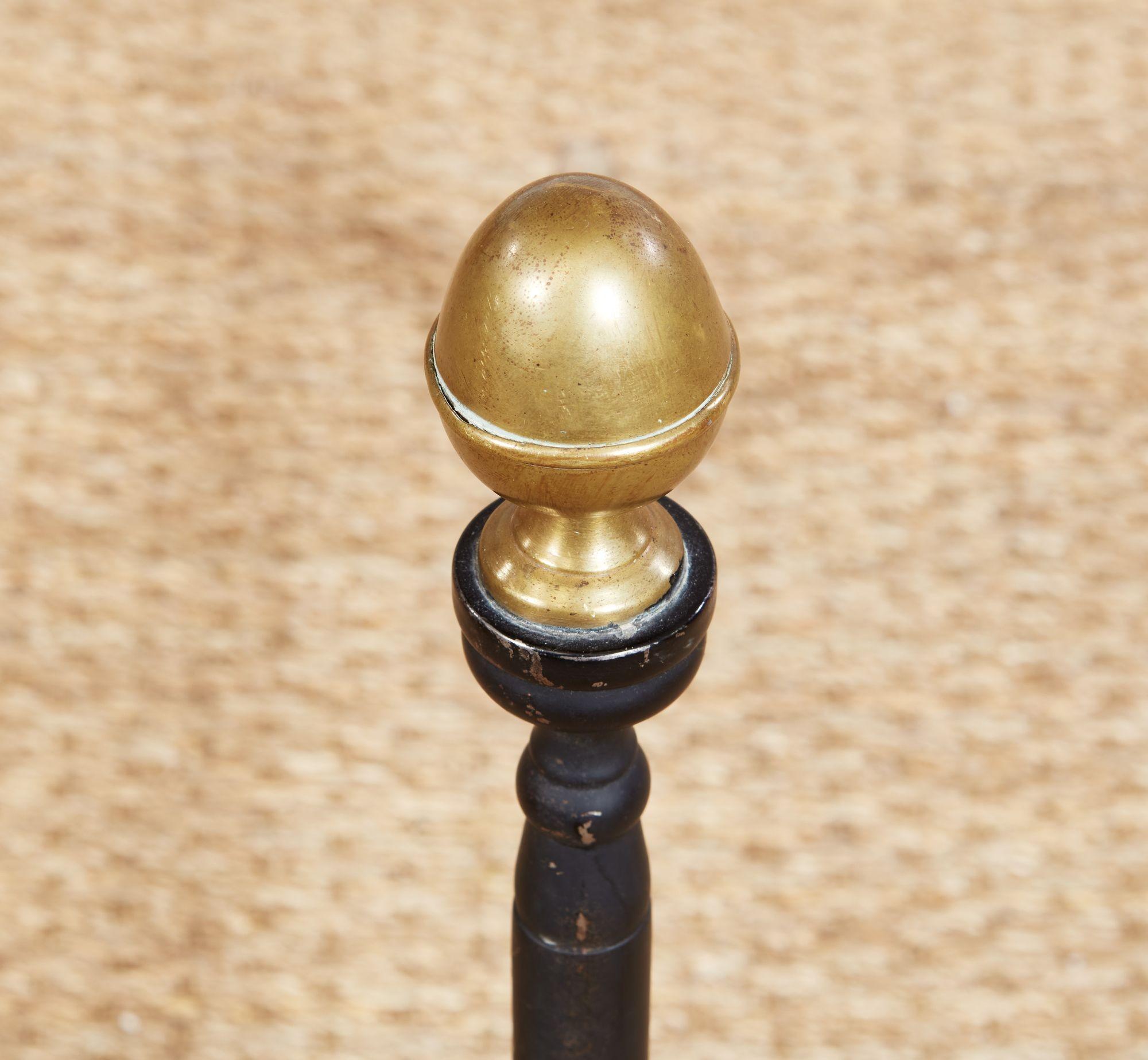 Wrought Iron and Bronze Pierced Heart Andirons In Good Condition For Sale In Greenwich, CT